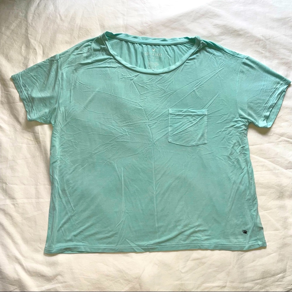 AE Soft & Sexy Light-Blue Pocket Tee